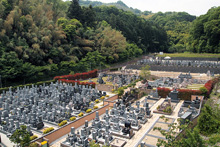 緑と調和した美しい霊園。